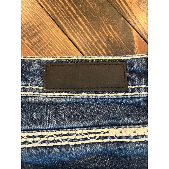 Rock & Roll Mid Rise Trouser Jean Women 29x30 Western Cowgirl Country Y2K Stitch - Picture 9 of 11